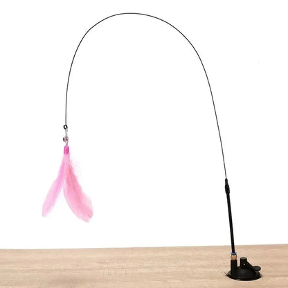 Feather Teaser Stick Wand Pet Toy