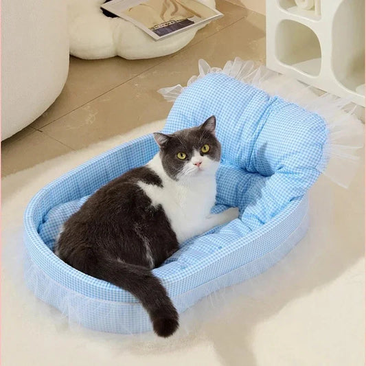 Cute Princess Cat Dog Bed with Pillow