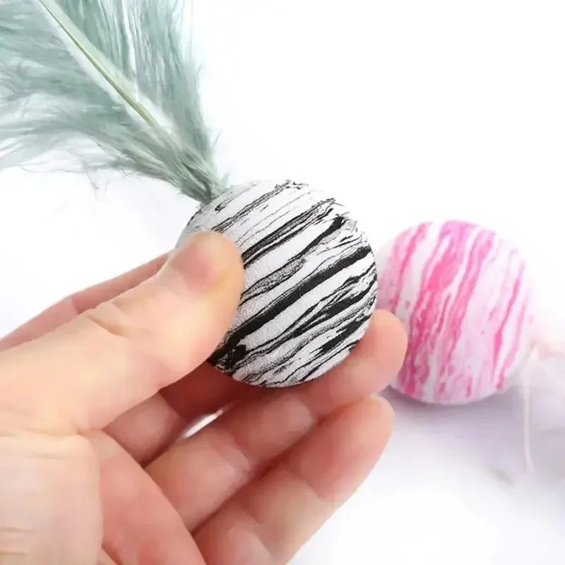 Feather Ball Interactive Push Toys