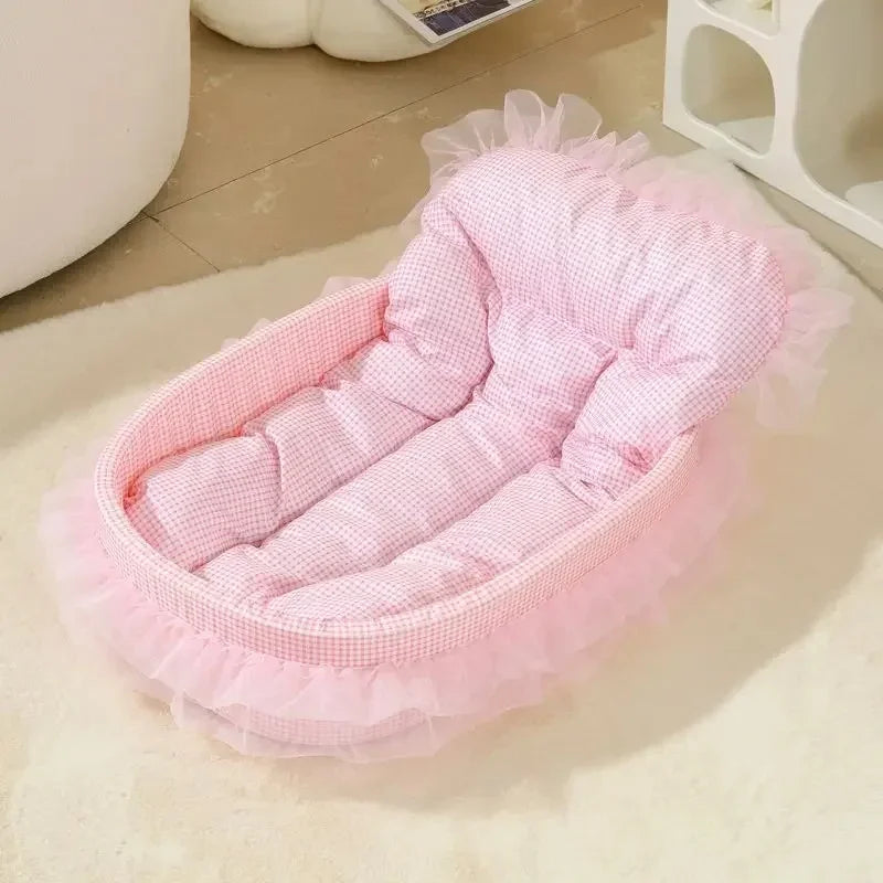 Cute Princess Cat Dog Bed with Pillow